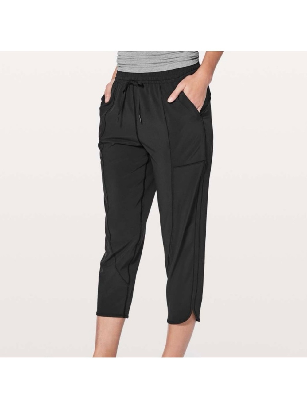 Lululemon Black Final Play Crop Pants y2k vintage capris retro activewear lounge